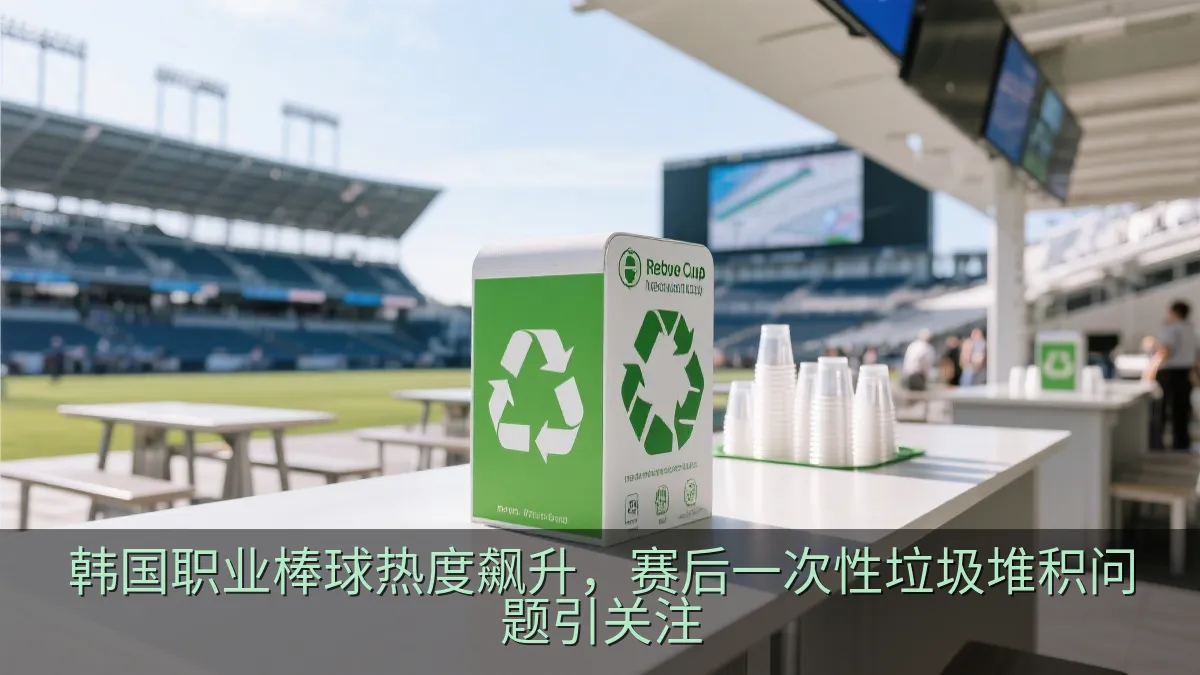 球场餐饮区摆放可重复使用杯具和餐具回收箱
